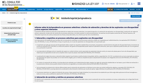 Cómo ayuda K+ Consultor Ayuntamientos - Asistente de jurisprudencia