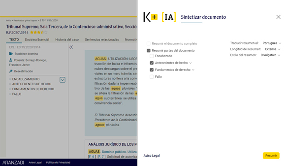 Pulsa para ver la imagen en mayor tamaño Aranzadi Digital – Puntos Clave