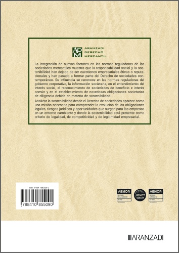 La sociedad mercantil sostenible Nuevas bases de un Derecho de Sociedades en transición