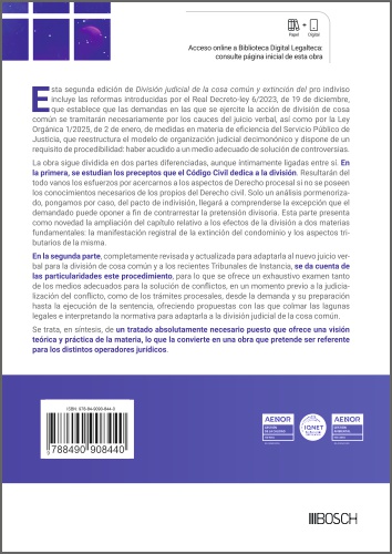 División judicial de la cosa común y extinción del pro indiviso