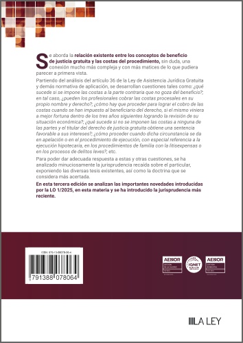 Beneficio de justicia gratuita y costas del procedimiento